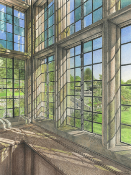 Haddon Hall Window and garden view